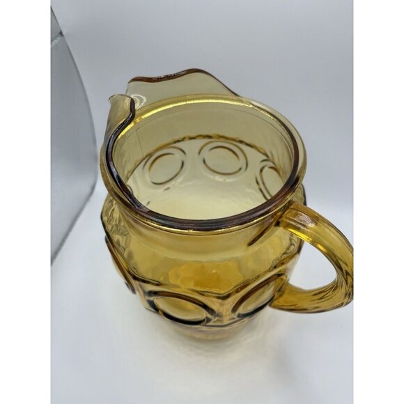 Anchor Hocking Heritage Hill Amber Pitcher Mid Century - Picture 3 of 5